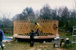 Fitting the lattice frame on the deck