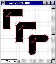 [outlined paths with triangles in corners]