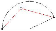 [point in interior of convex sector has 2 geodesics]