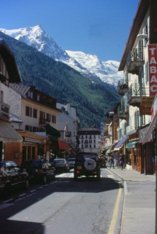 Chamonix from the street in front of Hotel 
Touring