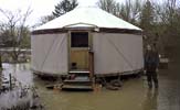 Lars next to the yurt