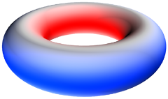 [torus showing regions of different curvature]